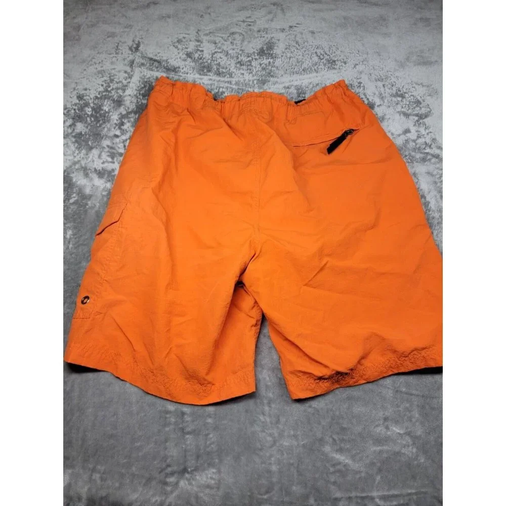 Polo Ralph Lauren Orange Cargo Pocket Nylon Mesh Lined‎ Swim Trunks Large